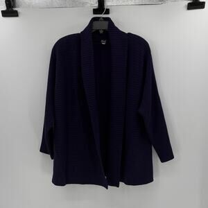 Helen Hsu Women's Vintage Knit Open Front Wrap Cardigan - Purple - Large